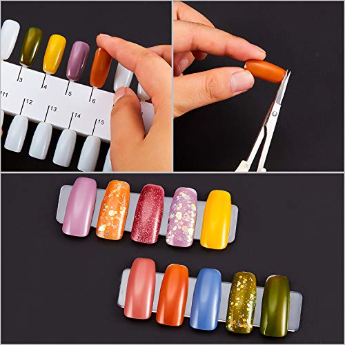 Maitys 6 Sets 216 Tips Nail Color Display, Double Layer Tips Color Display