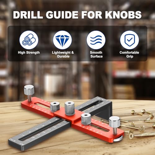 HARFINGTON Adjustable Cabinet Hardware Jig Cabinet Handle Template Tool - color: Orange