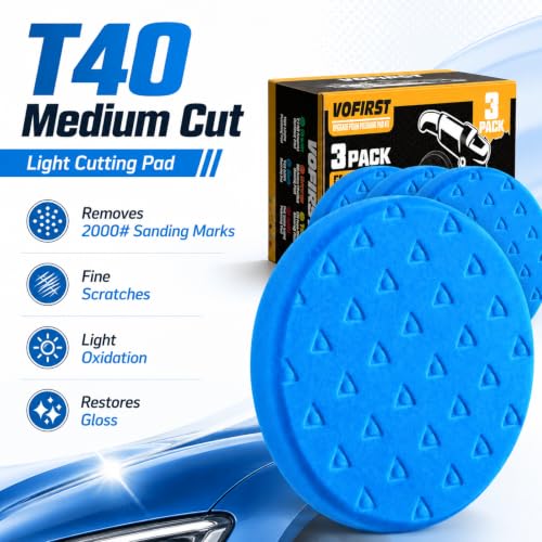 Polishing Pad 6.5 Inch 3 Pack Blue Foam Buffing Pads for Car Detailing - color: Blue