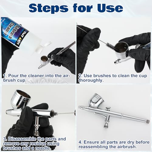 HOMY ARTY Airbrush Cleaner Kit 39.56 fl oz - with Nozzle Cleaner & Cleaning - size: 39.56fl oz