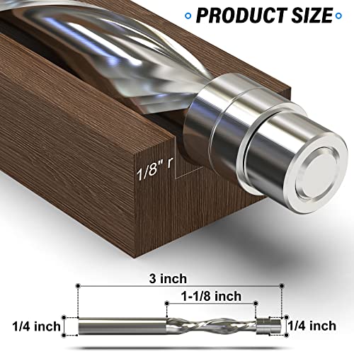 1/4-Inch Diameter Spiral Flush Trim Router Bits, Down-Cut Flush Trim Solid Carbide Spiral Router Bit 1/4-Inch Shank. - style: Down-Cut