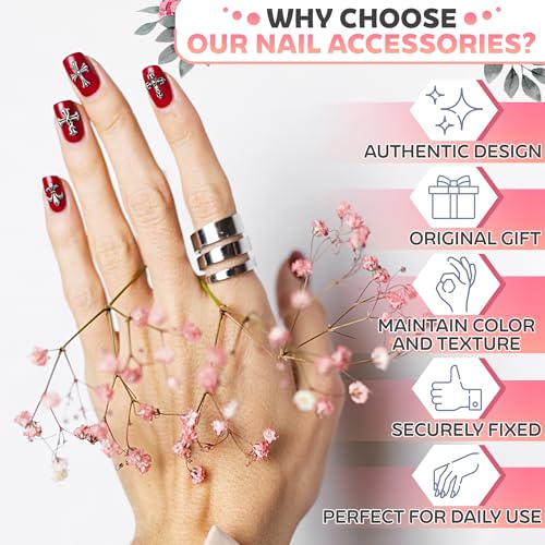 120 Pcs Silver Cross Nail Charms, 3D for Acrylic and Press-On Nails - color: 120 Pcs Silver Cross Nail Charms