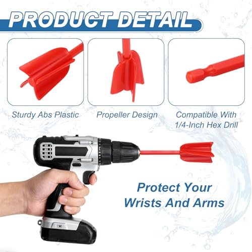 PATIKIL 3Pcs Silicone Resin Mixer Paddles, 4.9" Paint Stirrers, Red - color: Red, size: 4.9"