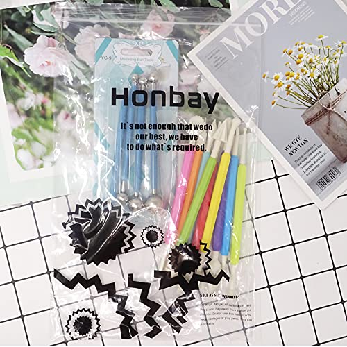 Honbay 9PCS Plastic Fondant Sculpture Pen Knife Tools Cake Decorating Hand Tools Pottery Sculpting Modeling Tools for Cake Flower Sculpture Pottery