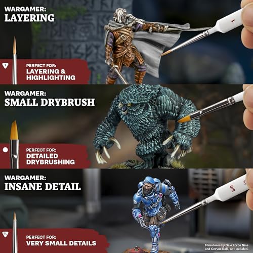 The Army Painter, Most Wanted Brush Set, 3 sizes Miniature Wargamer Brushes