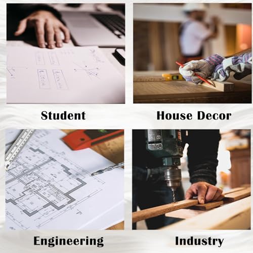 Steel Ruler 6 8 inch Imperial Metric Systems Thick Metal Deeper Clear Scale School Students Drafting Architect Carpenter Engineer Measuring Tool - size: 6,8 inch