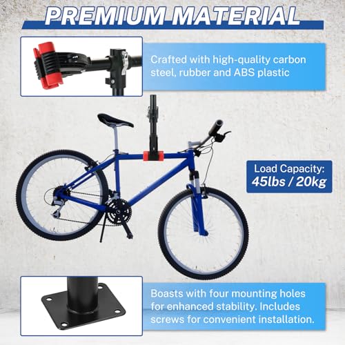 NATGAI Height Adjustable Bike Repair Stand Bench Mount - color: Red