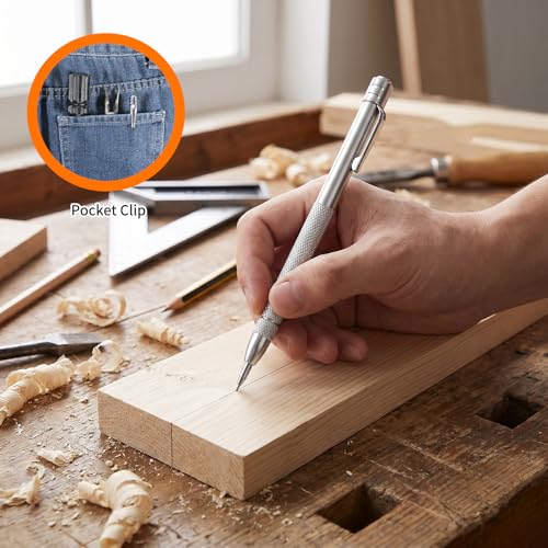 2 Pack Tungsten Carbide Scriber, Metal Scribe Tool with 12 Replacement Tips, Etching Pen with Magnet Clip, Engraving Pen for Glass Ceramics Hardened Steel Sheet Metal Marking