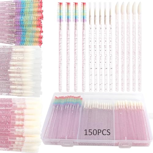 150 Piece Disposable Makeup Applicator Tool Kits, Mixing Disposable Mascara Wands Eyeliner Brushes Lipstick Applicator Brushes for Makeup Artist Supplies (style 2) - color: style 2