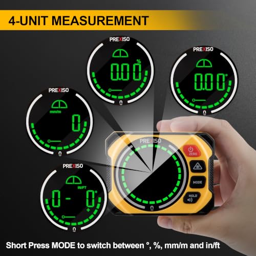 PREXISO 3-in-1 Magnetic Digital Angle Gauge, Digital Level with Laser Level