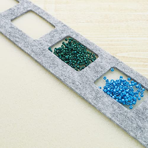 The Beadsmith Seed Bead Treasure Mat – 14” x 11” (35.6 x 27.9cm) – Soft Surface, 7 Compartments, Raised Border – Perfect for Working on Seed Bead Projects, Beading, Jewelry Making and DIY Hobbies - size: 14" X 11"
