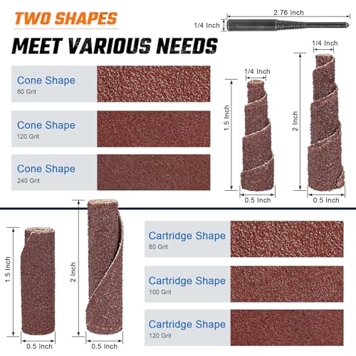 62Pcs Sanding Cones 1/4" Port and Polish Kit Cylinder Head Porting