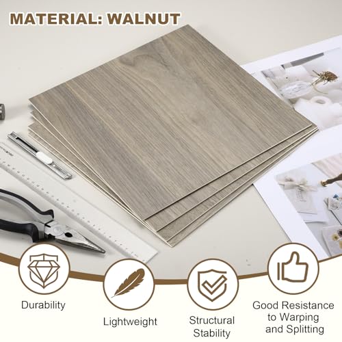 MECCANIXITY 6PCS Walnut Plywood Sheets,16 x 16 x 1/8 Inch Unfinished Wood Board Lightweight/Durable Wood Panels for Laser Cutting & Engraving,Crafts,Painting, Aircraft Model - size: 16 x 16 x 1/8 Inch