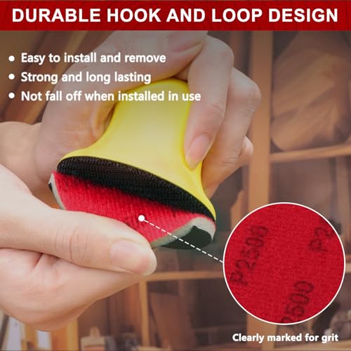 Shinboc 20 PCS 3 Inch Sanding Sponge 1200 Grit, Hook and Loop Sanding Disc - style: 1200 Grit