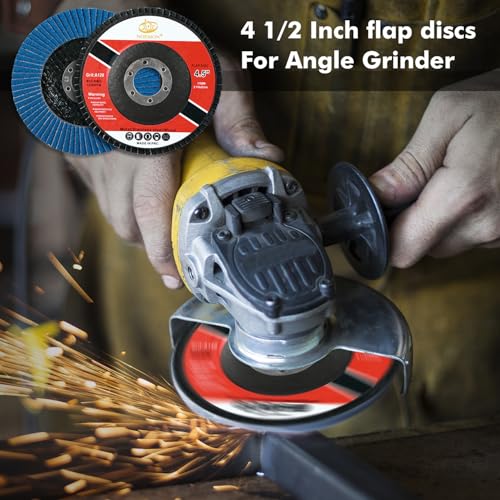 25 Pack Strip & Flap Disc Combo Set for Angle Grinder Includes 6 Strip Discs and 19 Flap Discs (40/60/80/120 Grit), 4.5 Inch Grinding Wheels for Rust Removal, Paint Stripping, Weld Finishing on Metal - style: Finishing Prep