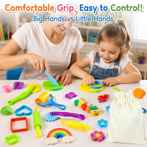67 PCs Dough and Clay Play Tools Kit for Kids Ages 4-8 Educational Toys - size: Pack of 67