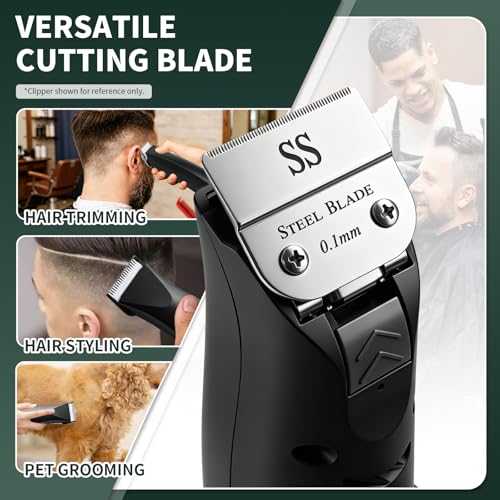 7 Pcs Clipper Blades 0.1-13mm Compatible with Oster Classic 76, Silver - size: Size 0.1-13mm