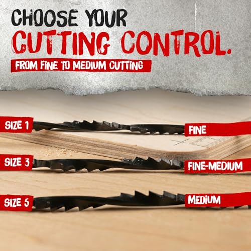 PRODIAMANT Spiral Fret Saw Blades 130mm Size 1 Fine, 12-Pack, Wood/Plastic