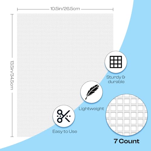 Caydo 6 Pieces 7 Count Plastic Mesh Canvas Sheets, Eye Mesh 10.5x13.5 Inch