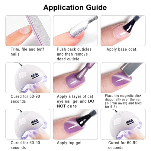 RARJSM Moonlight Mirror Cat Eye Gel Nail Polish Grape Purple Silver White - color: Ceramic Grape Purple