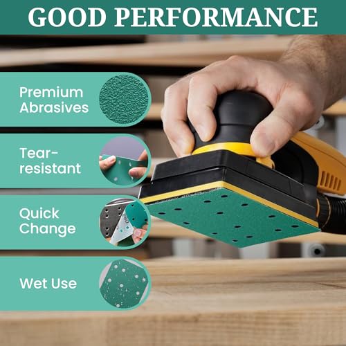 3x5 Sanding Sheets 80x133mm Sandpaper for RTS 400, 60-220 Grit, 50 Pcs