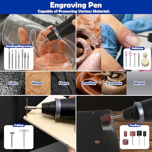 Cordless Engraving Pen for Metal, Wood, Glass, Plastic & All Materials