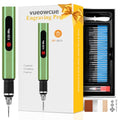 vueowcue 5-Speed Electric Engraving Pen kit for All Materials, Green - color: Green