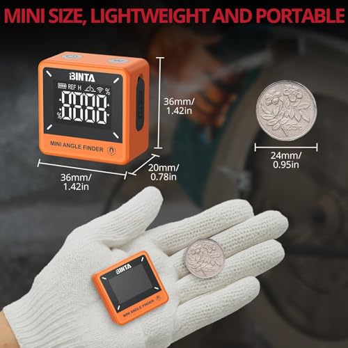 BINTA Digital Angle Finder Magnetic, IP54 Waterproof Dustproof Gauge Orange - style: Orange