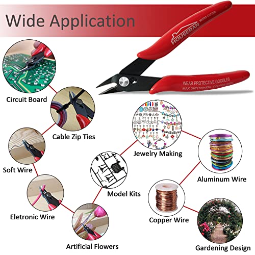 Small Wire Cutters, 5 PACK, 5 Inch, Micro Flush Cutter, Snips - color: 5 Pack