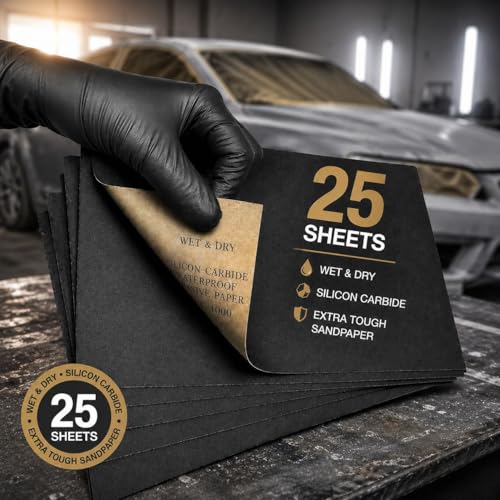 LiME LiNE Sanding Sheets 25 Pack, Automotive Grade Silicon Carbide Wet or Dry Sand Paper (1200 grit) - style: 1200 grit