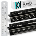 Architectural Scale Ruler and Engineering Scale Ruler Set, 12-Inch, 3-Piece - color: Black Architect / Black Engineer