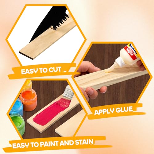Wood Strips 1/4"x 1" x 17.5", 20 PCS Wood Planks Slats Trim for Wall - size: 1/4x1x17.5 inch-20 PCS