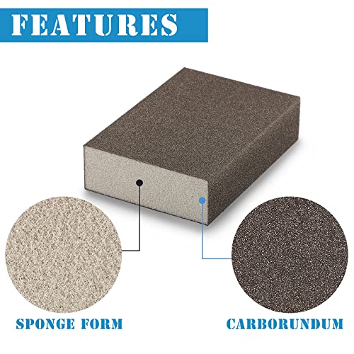 180 Grit Sanding Block, Jamiikury Fine Sanding Sponge, 8pcs - size: 180 Grits