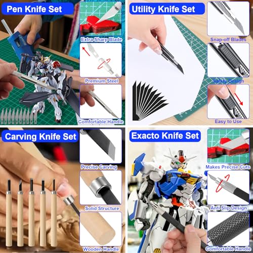 200 Pcs Gundam Tool Kit, Professional Model Tool Kit for Gundam, Modeling Tools for Plastic Models, Gunpla Tool Kits for Adults, Model Building Tools Hobby Tools Craft Set for Repairing and Fixing - color: 200pcs