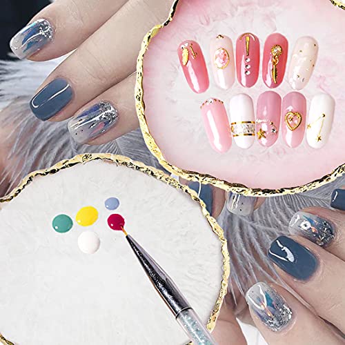 Resin Nail Art Palette, Nail Painting Mixed Color Palette, White+Pink - color: 2 Pack (W+p)