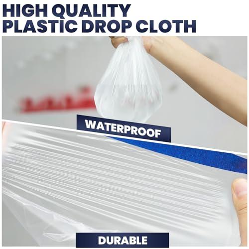 ADHES Painters Plastic with Tape - size: 102inch