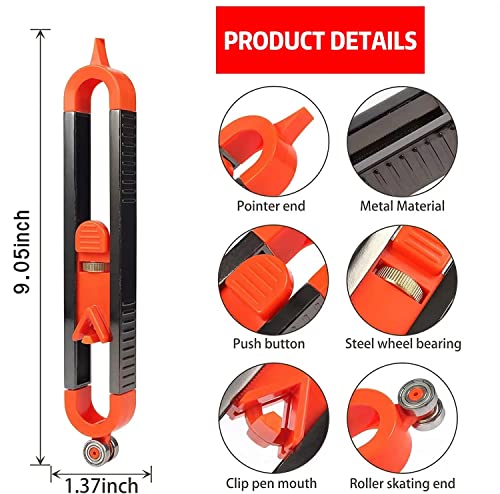 Precise Contour Gauge Scribe-Tool Woodworking - With Lock For Pencil, Profile Scribing Ruler,Upgrade Measuring Scriber Tools, Ultimate Scribing Tool Suitable (1 Pack)