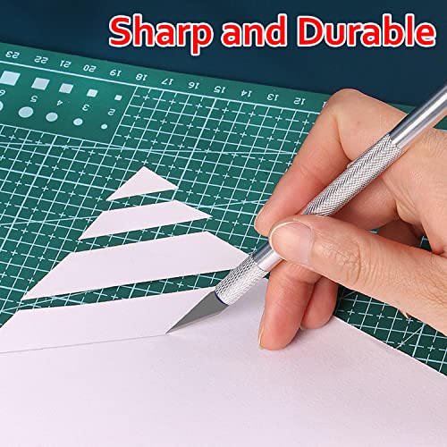 21 Pieces Precision Hobby Craft Knife Set,Razor Sharp Knives for Scrapbooking,Stencil,Art Modeling,Sculpture,Wood Leather,Halloween Pumpkin Carving,Fine Point,Scoring,Chiseling Blade