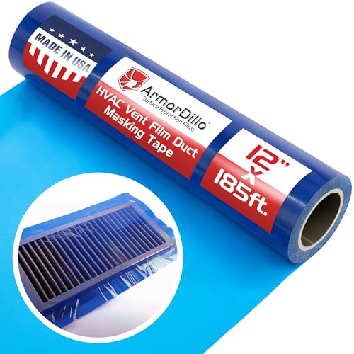 ArmorDillo only 20.32 per roll - 5 Rolls (case) 12" x 185 Perfed Contractor-Grade Thicker Stronger HVAC Vent Sealing and Masking Tape. Normal Tack Vent Film - size: 12"x185' (pack of 5) Regular Tack Adhesive