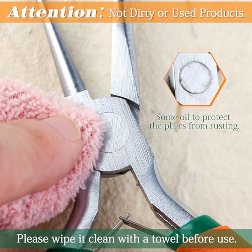 SPEEDWOX 5" Concave Round Nose Pliers for Jewelry Making Dip-Plastic Handle - style: Plastic dipped handle