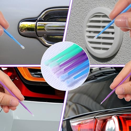 Oruola 300pcs Micro Applicator Brush,Microbrush Applicators,Touch Up Paint Brushes for Automotive Paint Chip Repair Disposable,3 Different Sizes Disposable Micro Brushes(1.5/2/2.5 mm)