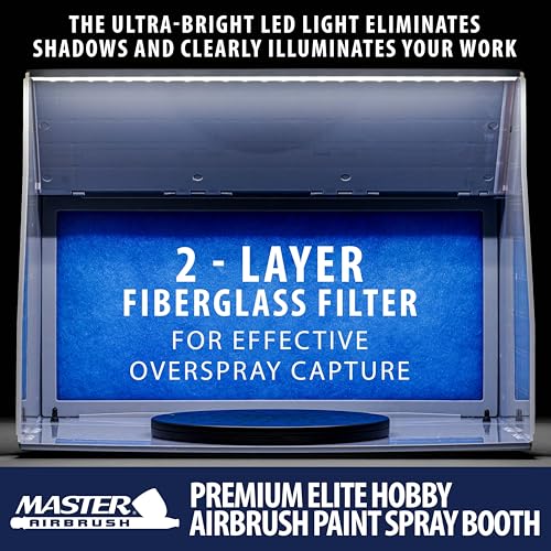 Master Airbrush Portable Airbrush Spray Booth with Exhaust Fan, LED Light - color: Dark Gray