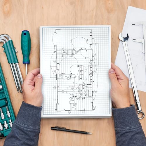 NextDayLabels Blueprint Graph Paper Pad 8.5x14, 50 Sheets, 1-Pack - size: 8-1/2 x 14" (1 Pad)