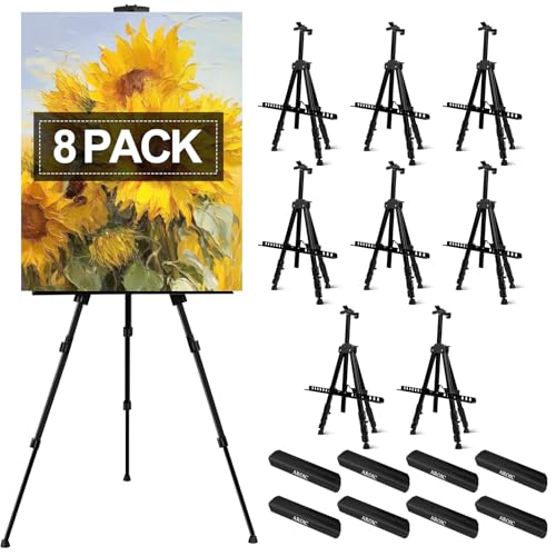 AROIC 8 Pack Painting Display Easel Stand Portable Adjustable - style: 8P