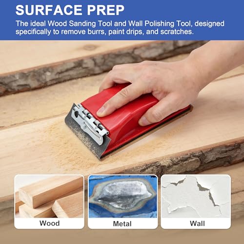 SCOTTCHEN Hand Sanding Block Set with 28pcs 120-3000 Grit Wet/Dry Sandpaper for Wood Furniture Finishing, Metal Sanding, Glasses Sanding - style: Clamp-style 1 pack