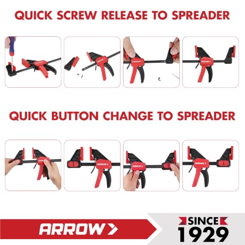 ARROW 6-Piece Mini Light-Duty 6"(2) & 6" Medium Duty (4) Bar Clamps Set - size: mini 6"(2) & 6"(4)