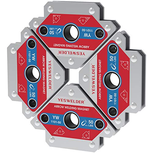 YESWELDER 4-Pc Welding Magnet Set, 50 lb Holding Power Welding Accessories - size: 50lb