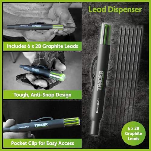 Tracer Construction Pencil Kit - Carpenter Pencils w/Markers - 5pc Set - style: 5pc Set