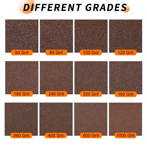 50 Pcs 100 Grit Sandpaper 9 x 11 Inch Sand Paper Alumina Red - size: 100Grit, 9 x 11 Inch