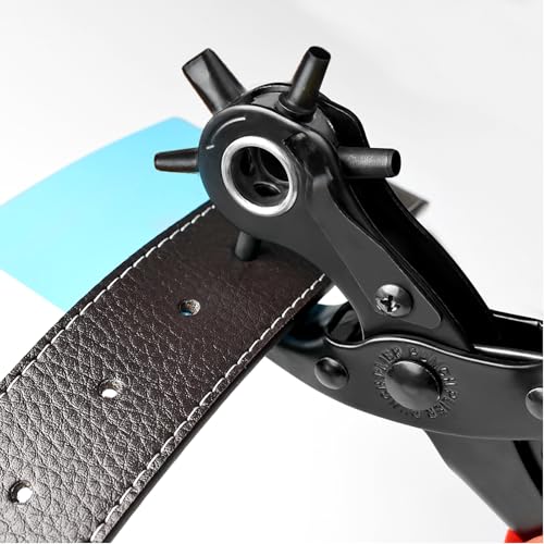 Leather Hole Punch,Belt Hole Puncher for Leather, Revolving Punch Plier Kit for Watches, Handbags, Punch Tool for Belts Diameter : 4.5/4 /3.5/3/2.5/2mm. - size: 3 circles+3 ellipses